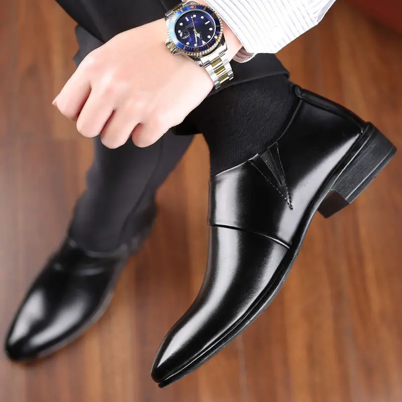 Leather Casual Pointed Toe Business Social Shoe for Men Elegant and Classic High Quality Fashion Dress Shoes Man Low Price Suit