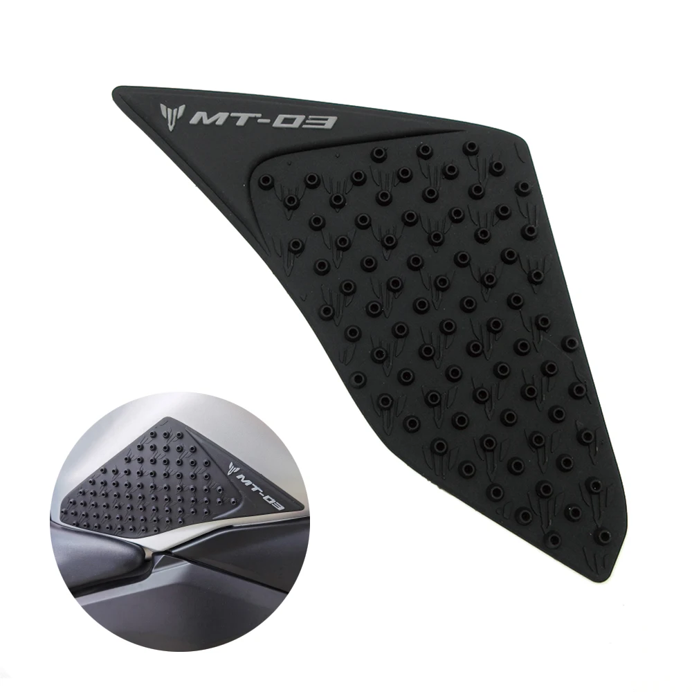 Motocicleta Anti Slip Tanque Pad Protector Adesivos, Gás Joelho Grip, Tração Decalques Laterais, Acessórios para Yamaha MT03, MT 03, 2015, 2016