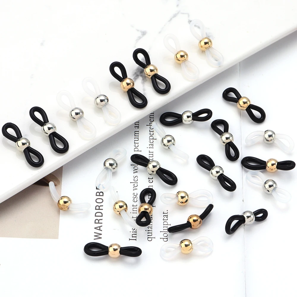 

50pcs Adjustable Anti-Slip Eyeglass Chain Ends Retainer Silicone Glasses Ring Strap Spectacle End Connectors Eyewear Accessories