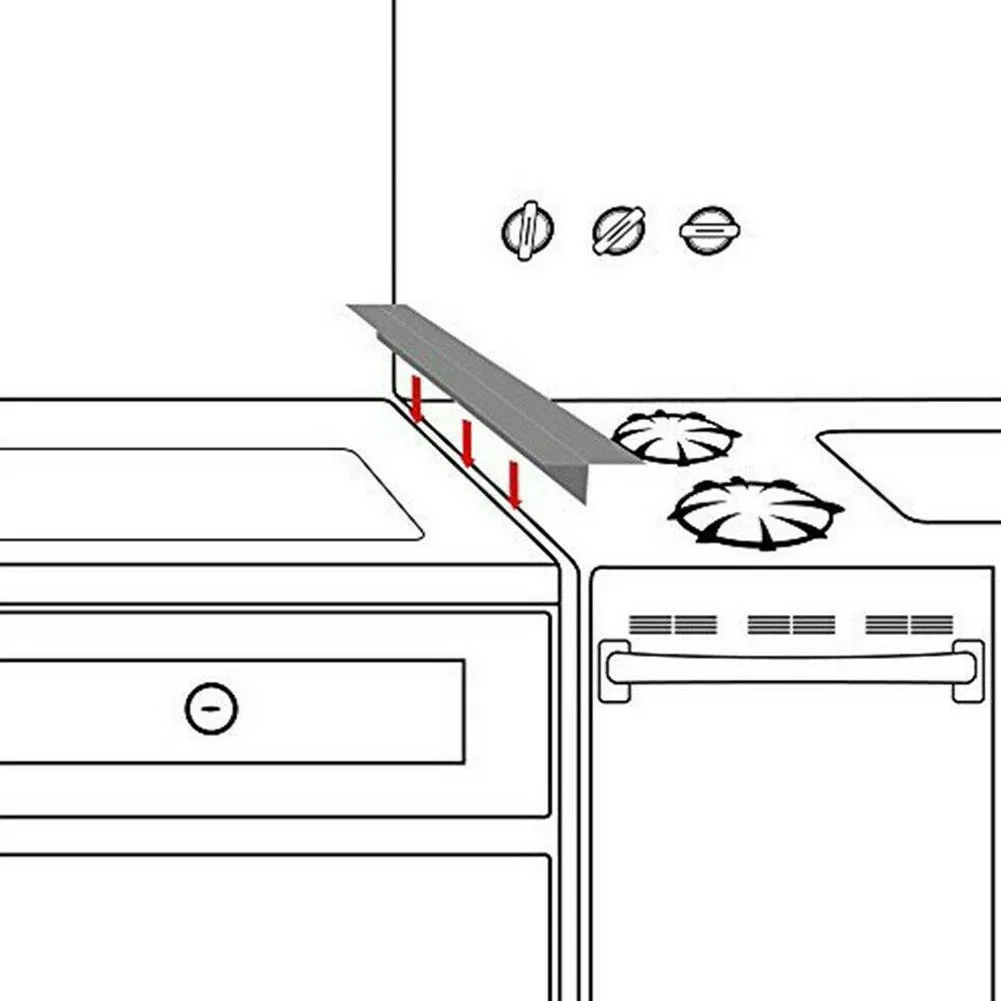 Joints de cuisine en Silicone, 2 pièces, remplissage d'écart, couvercle d'écart de comptoir de poêle pour cuisinière, tapis résistant au plan de travail, bande d'étanchéité pour huile et poussière d'eau