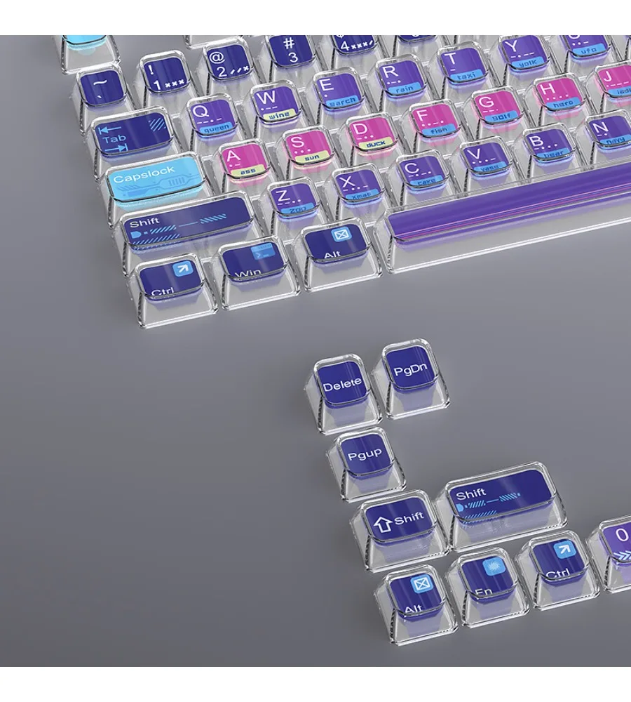 

Keycap personality three-dimensional double-layer crystal keycap MDA height 115 keys small full set of transparent two-color