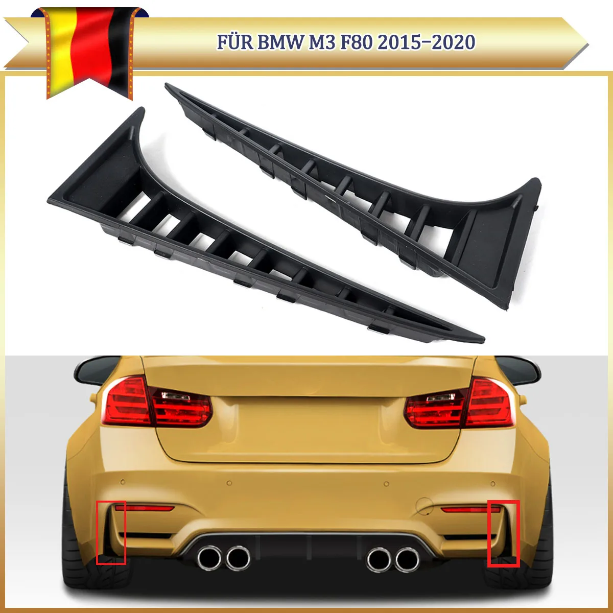 

Накладка на решетку заднего бампера для BMW F80 M3 F82 F83 M4 Cabriolet Coupe 2013 2014 2015-2017 Нижняя боковая решетка заднего бампера