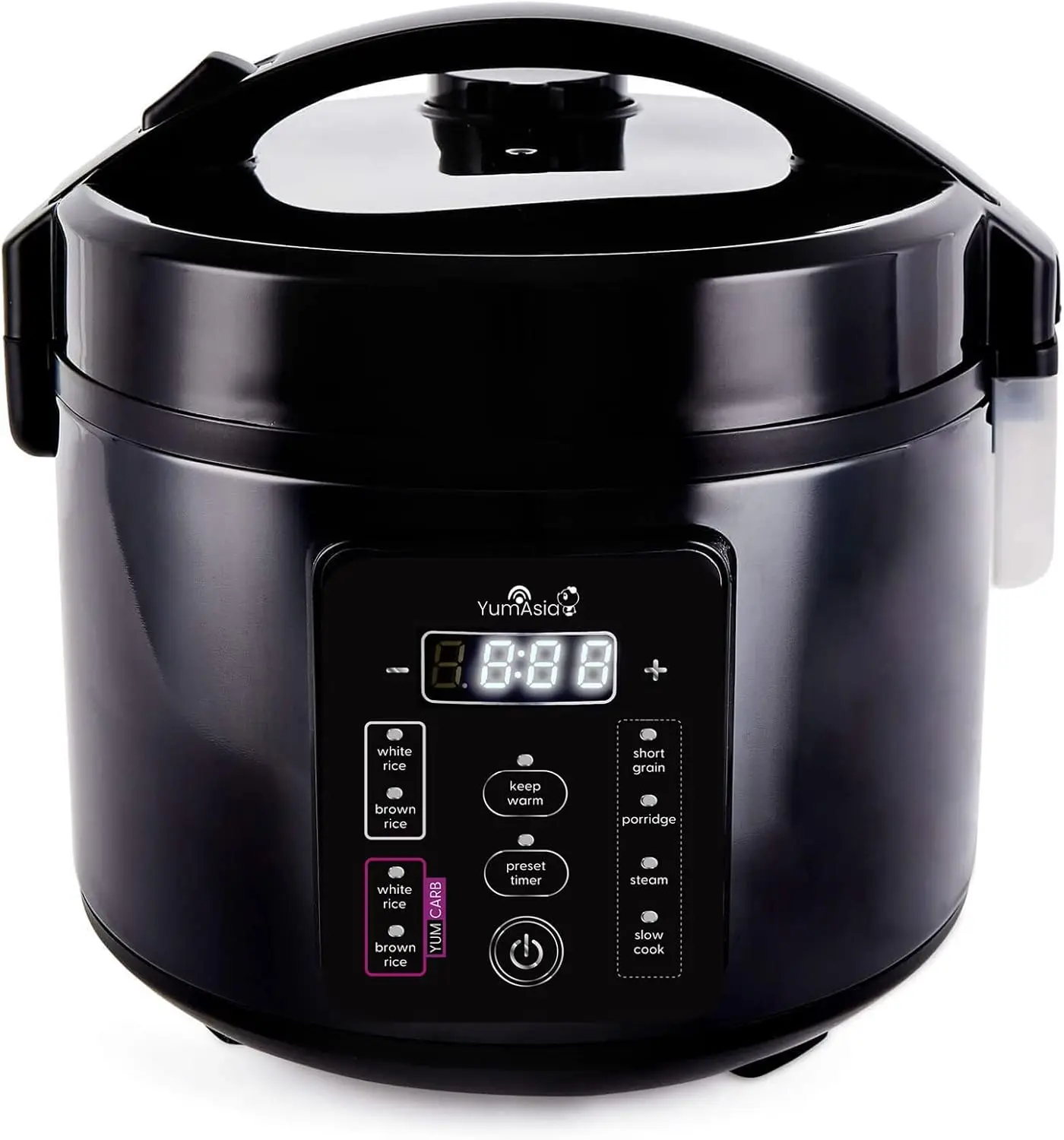

Kumo YumCarb Rice Cooker with Ceramic Bowl, 5.5 Cups, 5 Rice Functions, 3 Multicooker Functions, 110V US Power, Dark