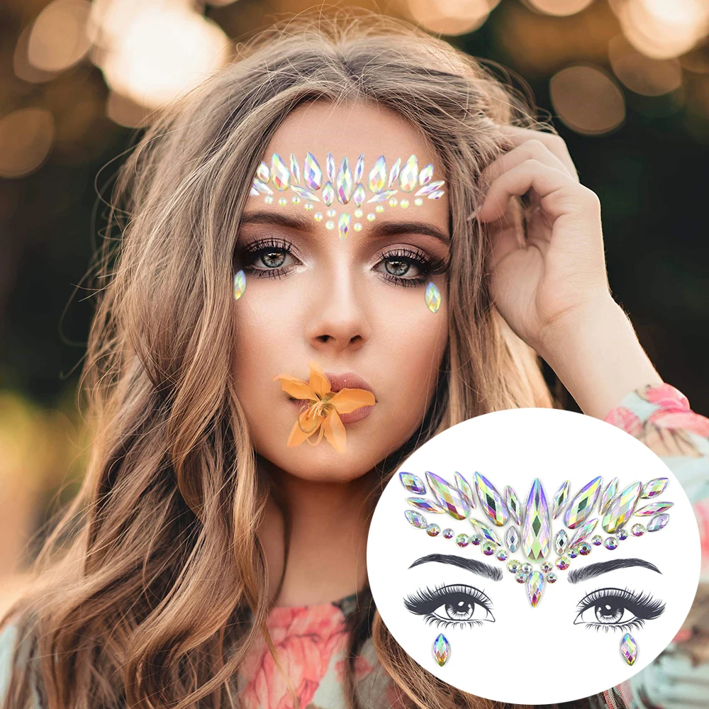 

Glitter Face Jewels Sticker Temporary Tattoo Party Face Makeup Tools Rhinestones Flash Tattoo Stickers Fake Diamond