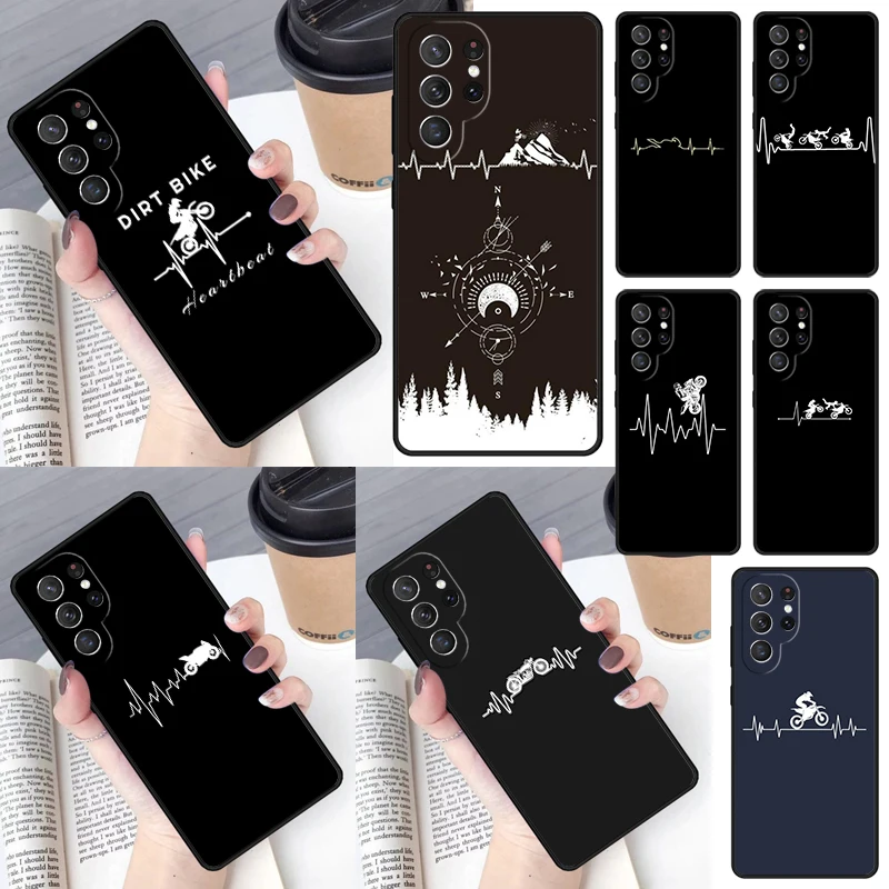 Motorcycle Heartbeat Cover For Samsung Galaxy S23 Ultra S22 S20 S21 FE S8 S9 S10 Plus Note 10 20 Ultra phone Case