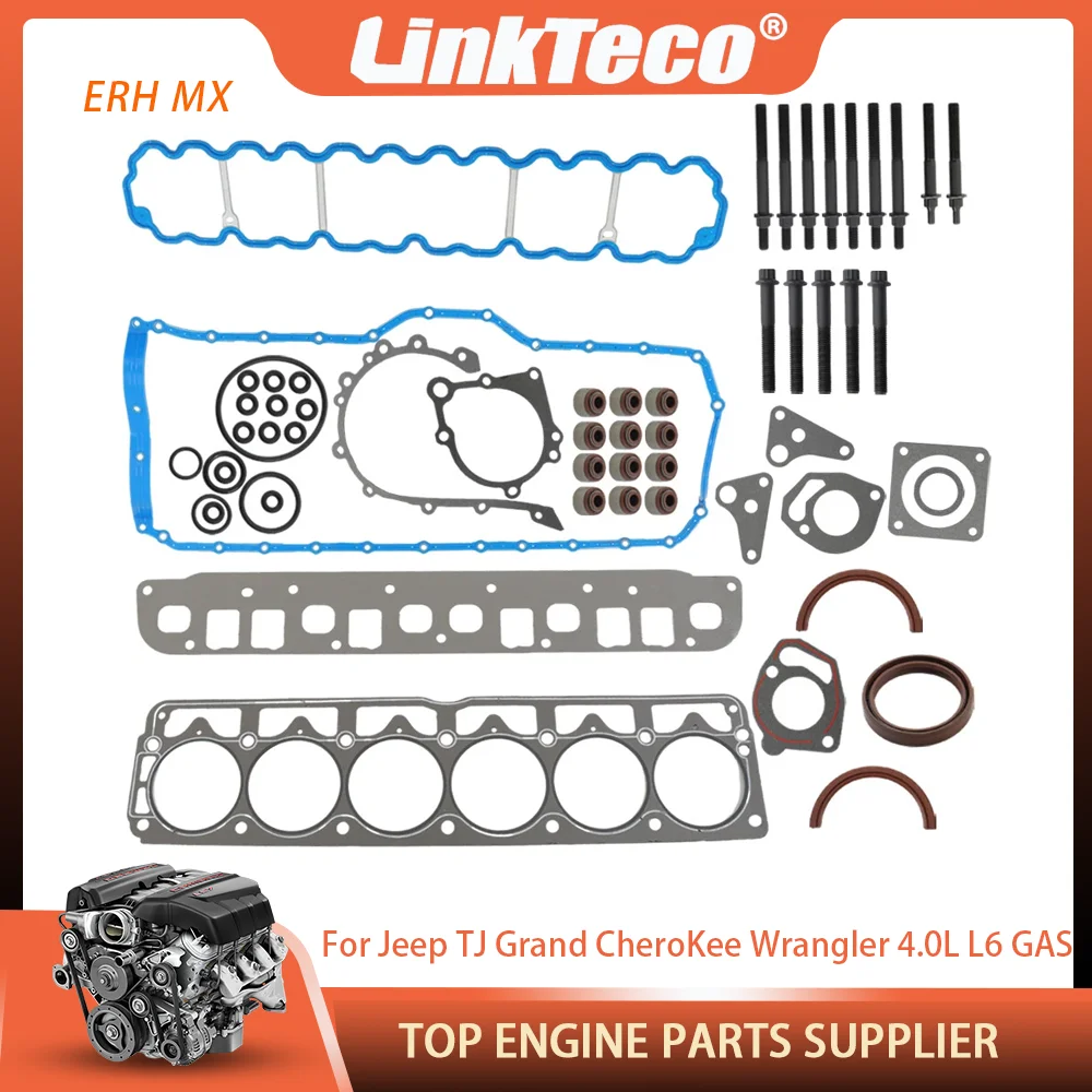 

Engine Parts Head Bolts Full Gasket Set Fit 4.0 L L6 GAS ERH MX For Jeep TJ Grand Cherokee Wrangler 4.0L 2001-2003 5012365AB