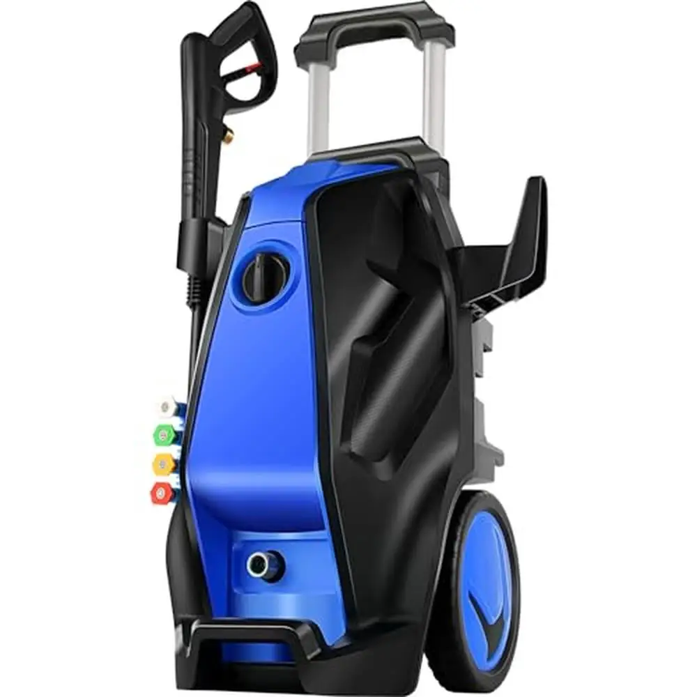 

4000 PSI Electric Power Washer 4.0GPM High Pressure Cleaner Cars Driveways Fences Patios Waterproof Safety Lock Metal Adapters