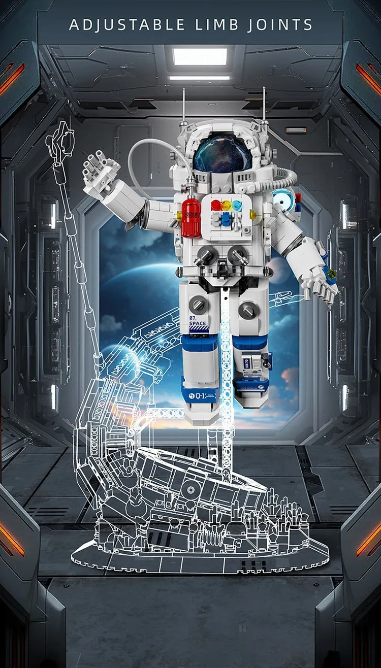 Idea Mega Figures Bausteine Sternenjagd Astronauten Modell Weltraumforschung Konstruktions-Baustein Lernspielzeug mit Licht – Detail 4