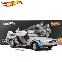 Hot Wheels HW 1/18 Elite for Back to The Future Time Machine Ultimate Edition BCJ97 Diecast Car Models Hobbies Collection Gifts