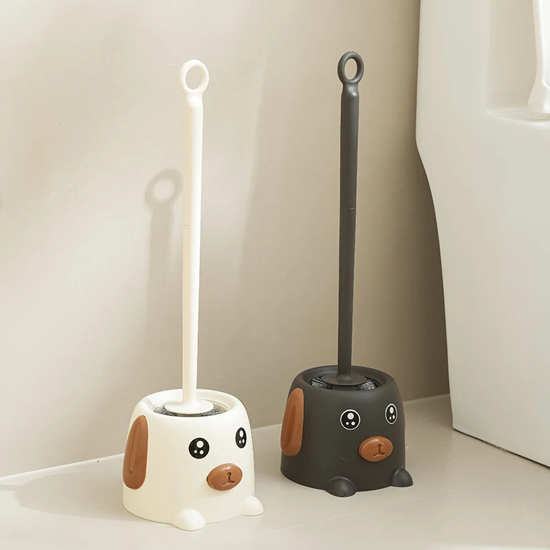 

Набор щеток для унитаза с милой собакой, щетка для чистки унитаза, бытовая щетка для чистки унитаза с длинной ручкой, аксессуары для ванной комнаты