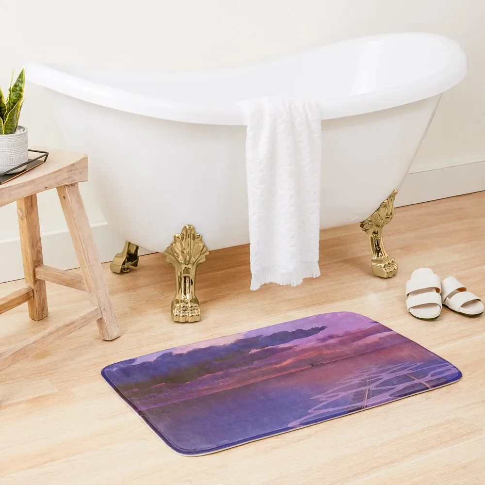 

Street Midle Sea Landscape Bath Mat Floors Bathroom Slip Bathroom Accessory Mat