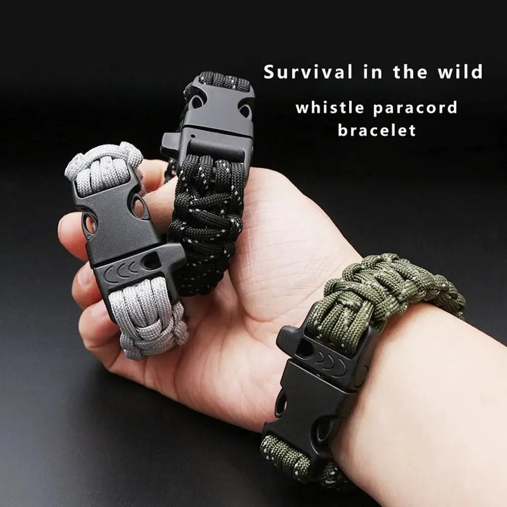 Plaited Rope Emergency Tool Paracord Bracelet Nine Core Reflective Survival Saving Bracelet Bracelet Corde Reflective Bracelet