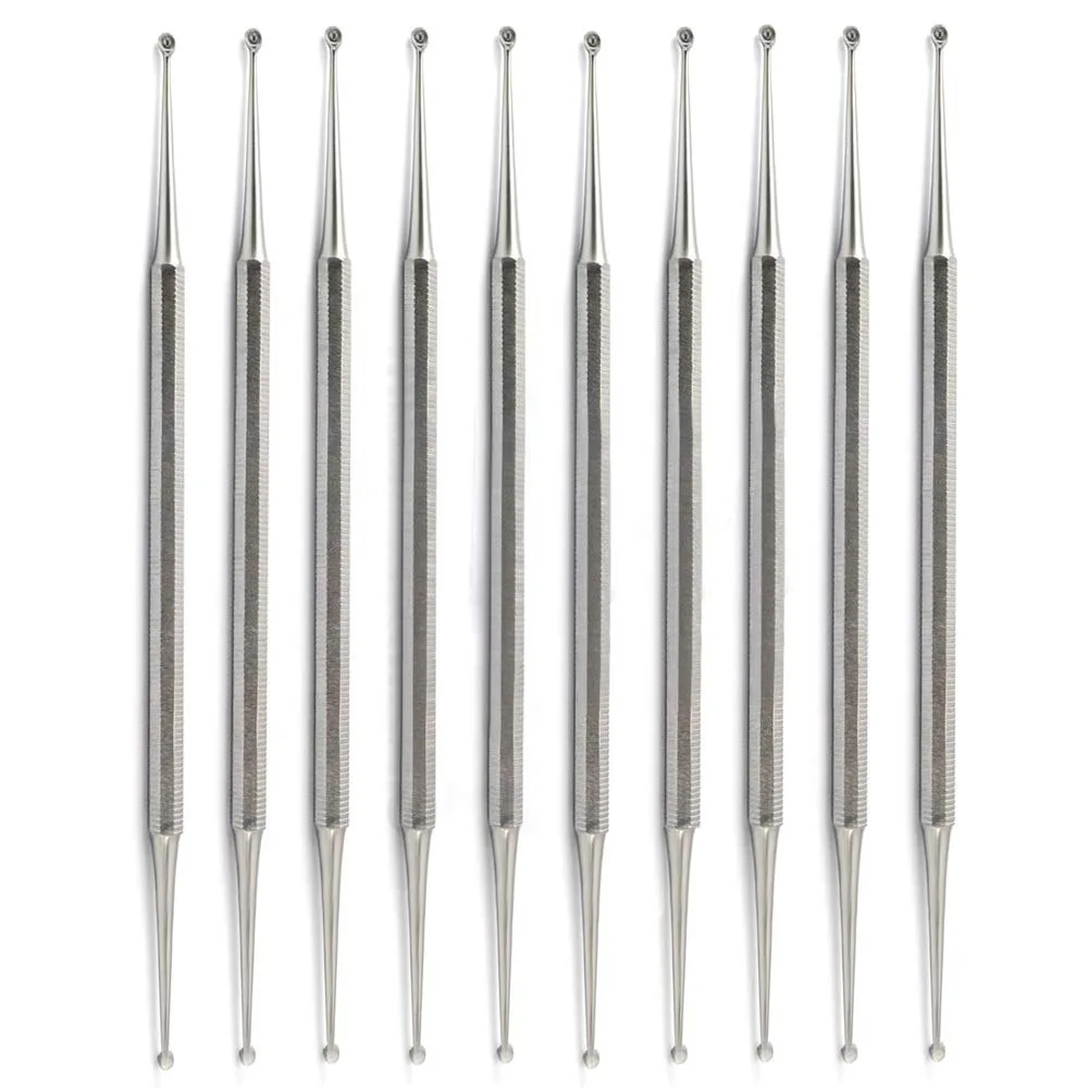 

10 Pieces Set Nail Curette Under-nails Cleaner Double Ended 1.5mm-2.5mm Dermal Ingrown Toe-Nail Cleaning Scoops Manicure Pedicur