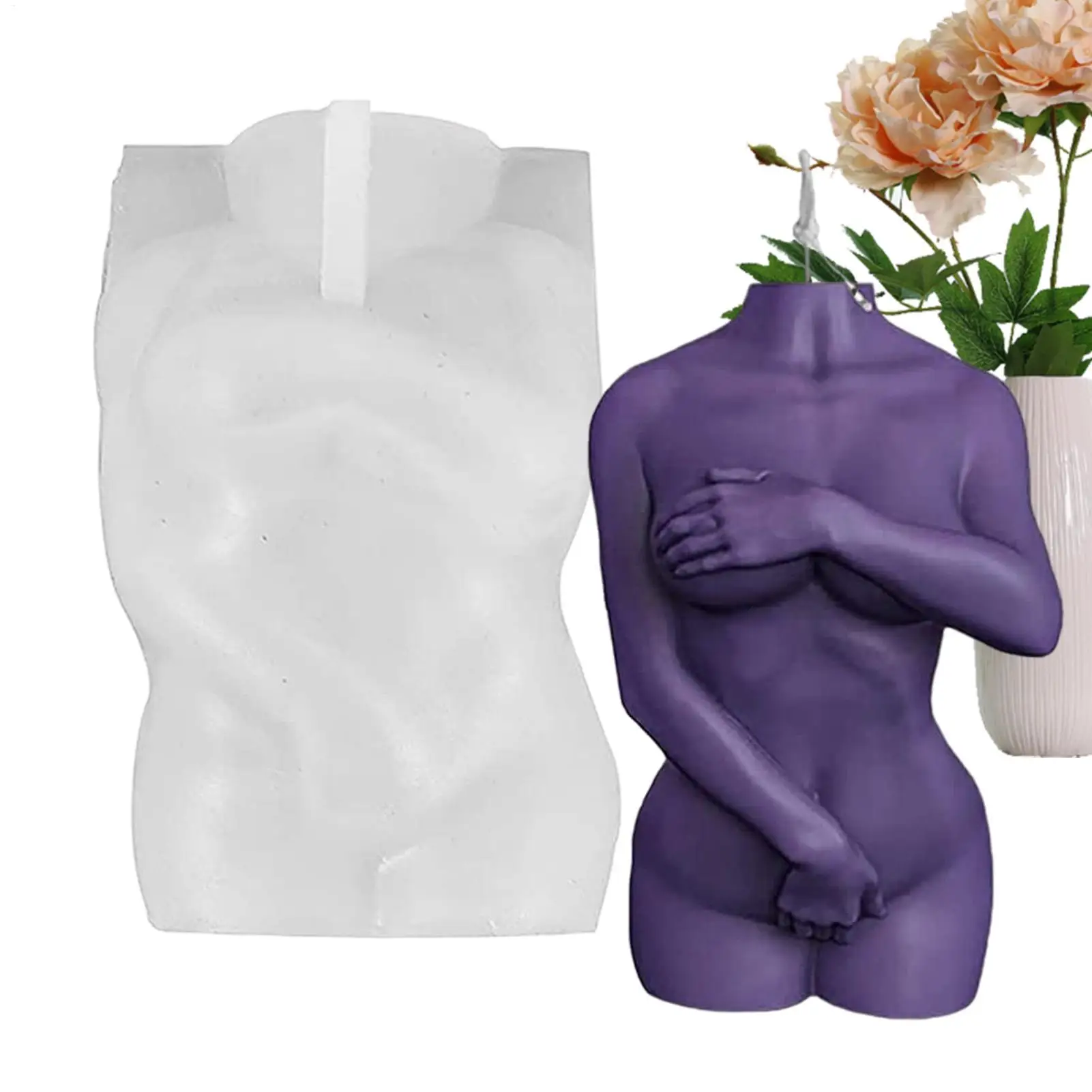 Male Body Candle Mold 3D Naked Shy Women Men Body Shape Candle Mould Body Art Female Male Moulds For DIY Home Craft Making Desk
