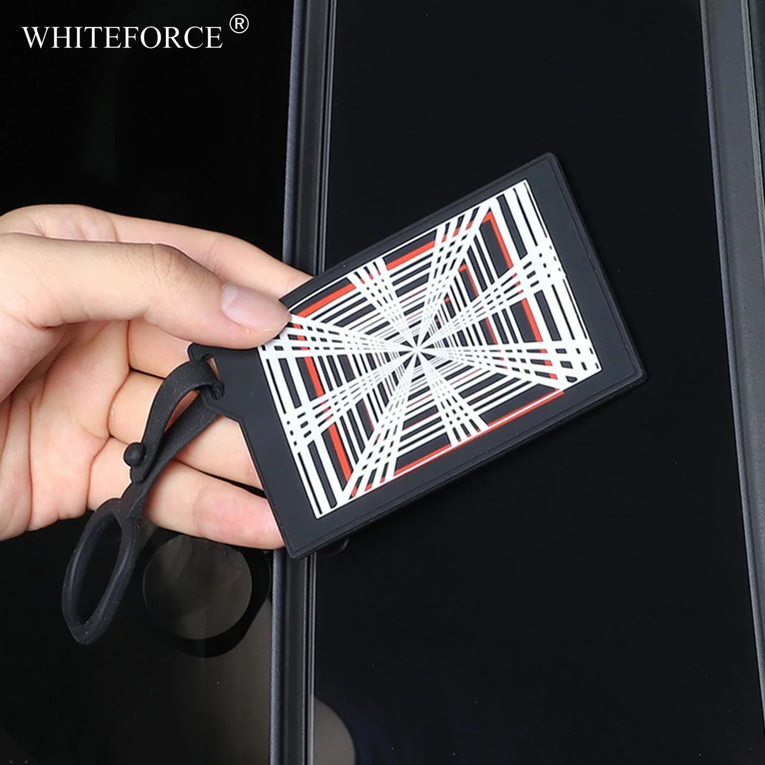 For Tesla Model Y/3/X/S Card Key Silicone Cover Non-slip PLAID CyberTruck Styling Card Key Holder Anti-static Anti-fingerprint