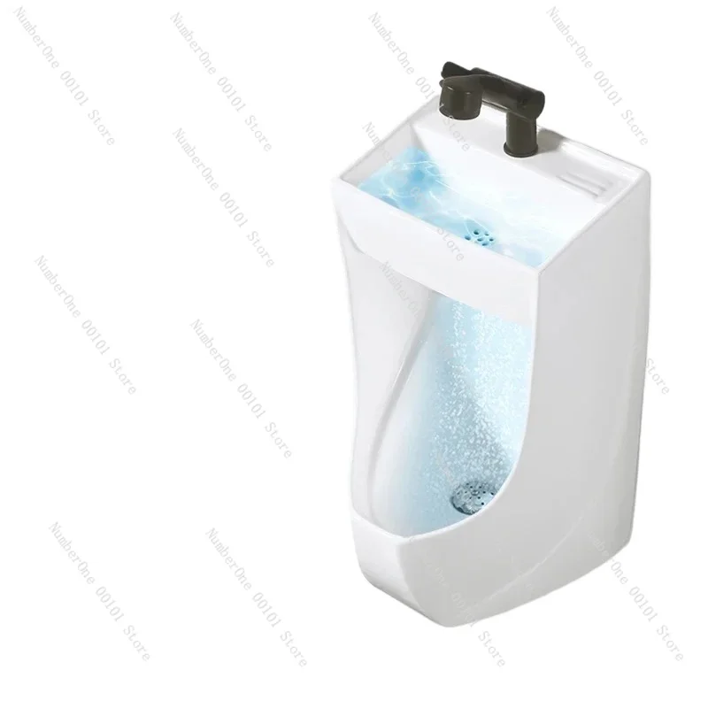 Ceramic Urinal with Wash Basin Wall-Mounted Vertical Children Urinal Men's Urinal