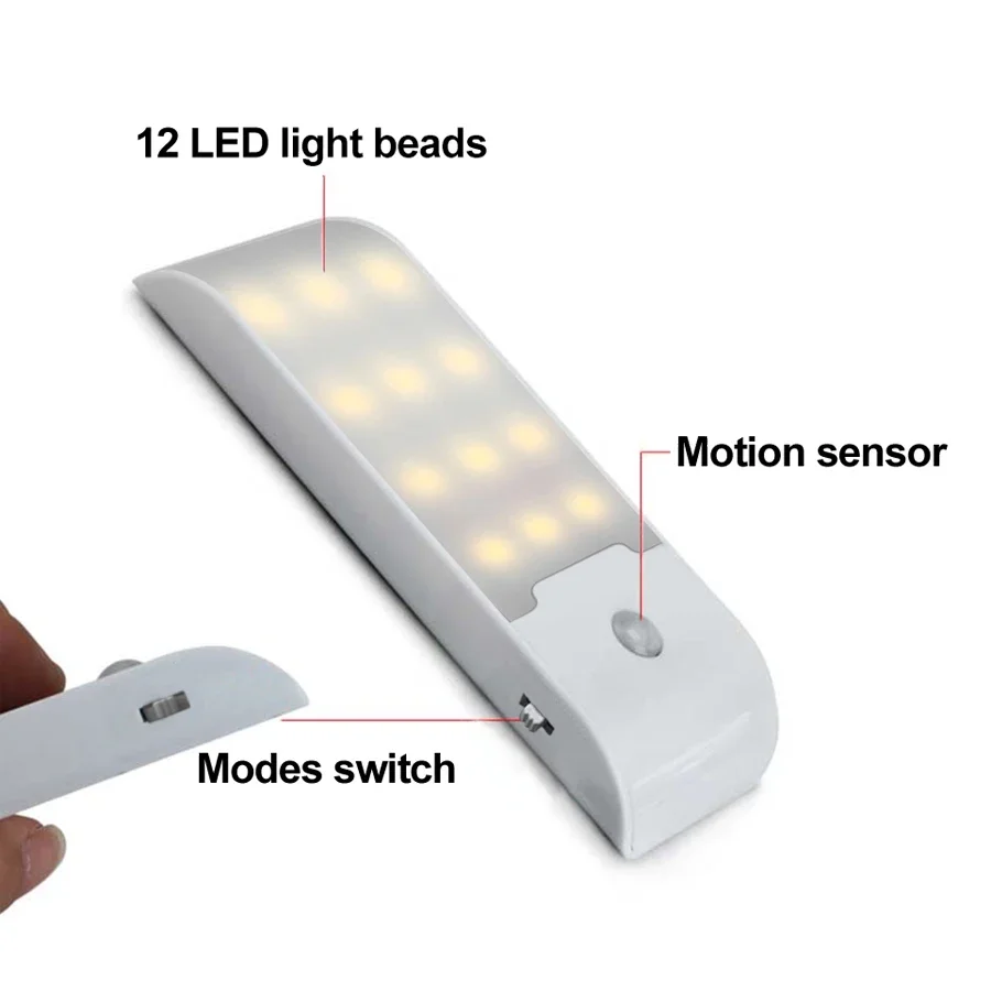PIR Sensor LED Induktion Nachtlicht Wiederaufladbare Schrank Lichter Magnetische Schrank Lampe Für Schlafzimmer Korridor Treppen Badezimmer