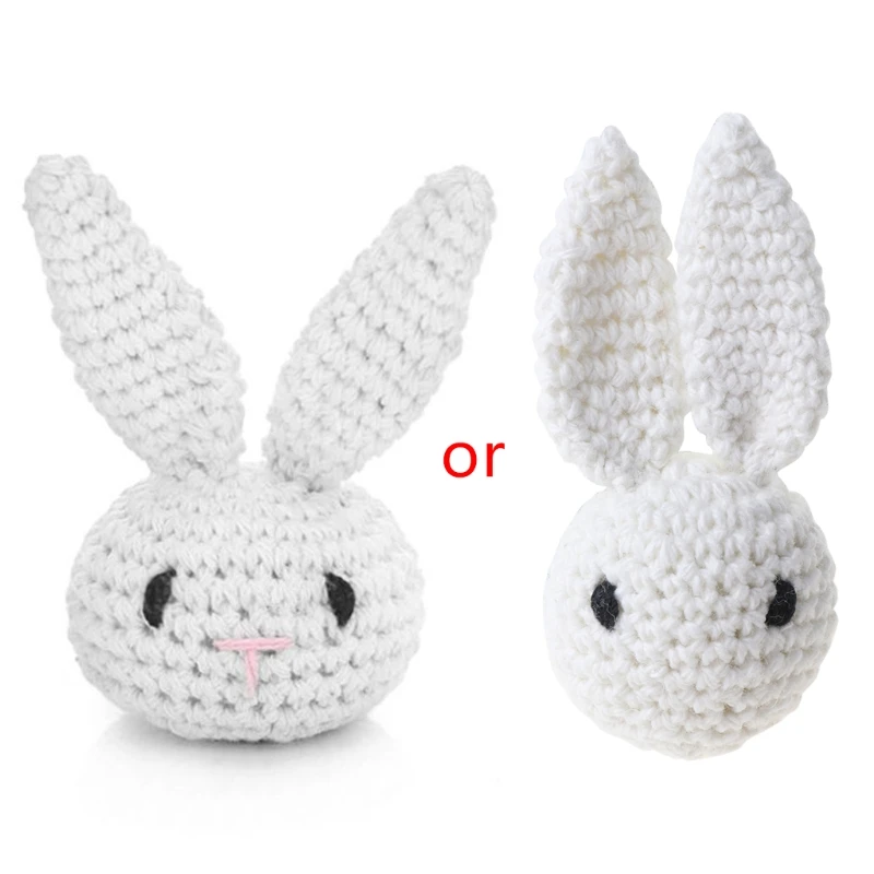 New Baby Pacifier Chain Decorations Newborn Accessories DIY Mini Knitted Bunny Heads