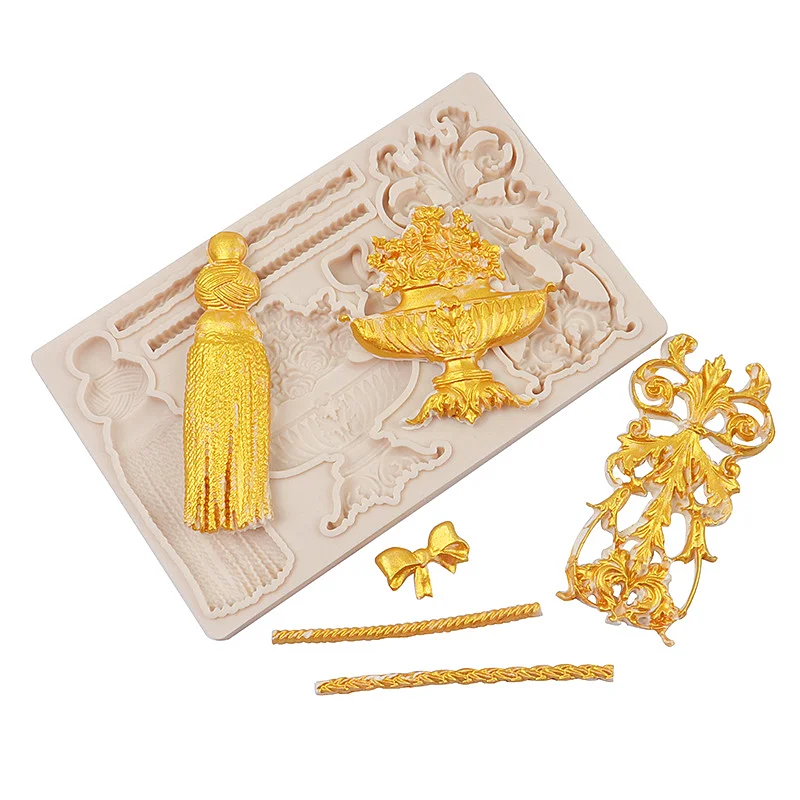 Silicone Mold Embossed Knot Bow Relief Cake Resin Decorate Baking Tools For Diy Chocolate Cake Candy Fondant Moulds Accessories