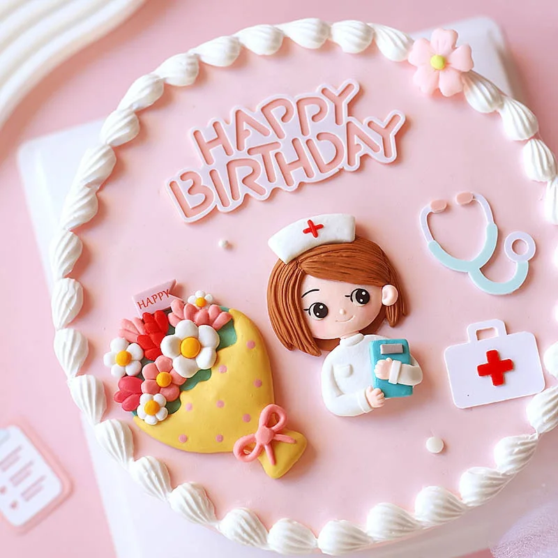 512 Internet Nurse Day Cake Decoration Medicine Box Syringe Nurse Clothe Steangel Burse Doctor Bouquet plug-in card Gifts