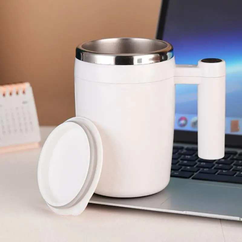 Rotating  Coffee Mug Magnetic Adsorption Charging Large Capacity Abs 380ml Cup Water Bottle Heat-resisting Enlarged Caliber 280g