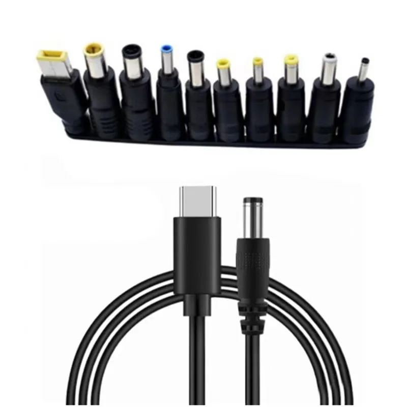 1.5m 65W 9V 12V 15V 20V Type C Dc 10PCS Power Adapter Connector Cable USB C Type C to DC Jack Fast Charging Cable Cord
