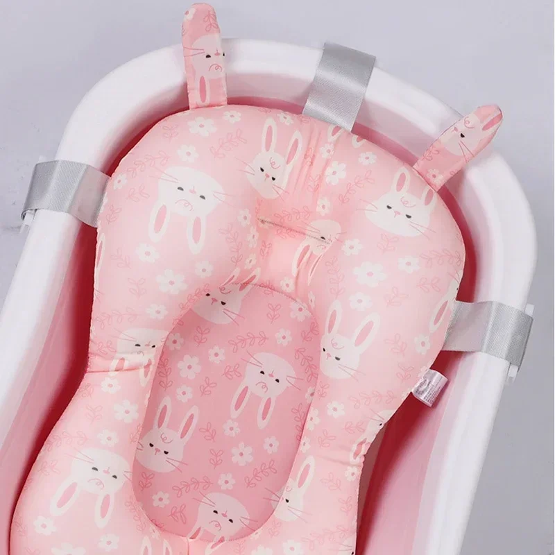 Baby Shower Bath Tub Pad Non-Slip Newborn Bathtub Mat Safety Nursing Foldable Support Comfort Body Cushion Mat Pillow Cartoon