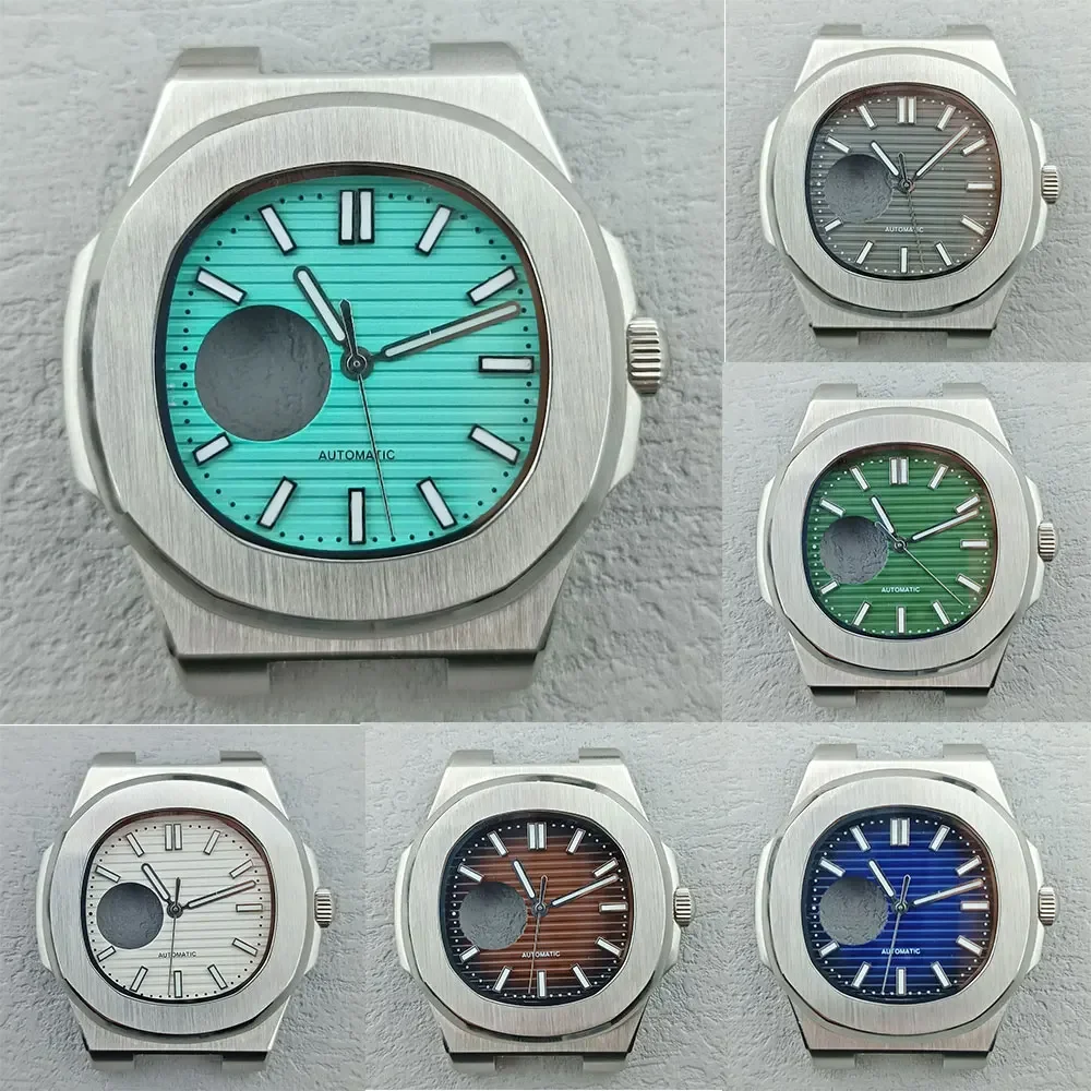 NH38 Watch Case Hollow Dial Pointers Fit Nautilus NH35 NH36 Automatic Mechanical Movement Stainless Steel Waterproof Mod Parts