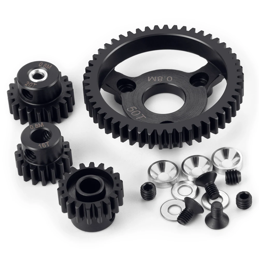 YEAHRUN 0.8M 32P 50-57T & 56T 48P 86T Spur Gear Transmission Gears for 1/10 Slash 2wd Rustler Stampede Telluride RC Car Parts