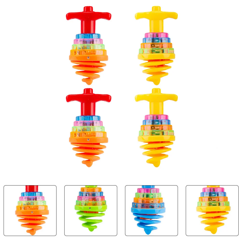 4 PCS Toys Twerking Colorful Flashing Top Funny Plaything Kids Bounce Light Gyros Children Luminous Musical