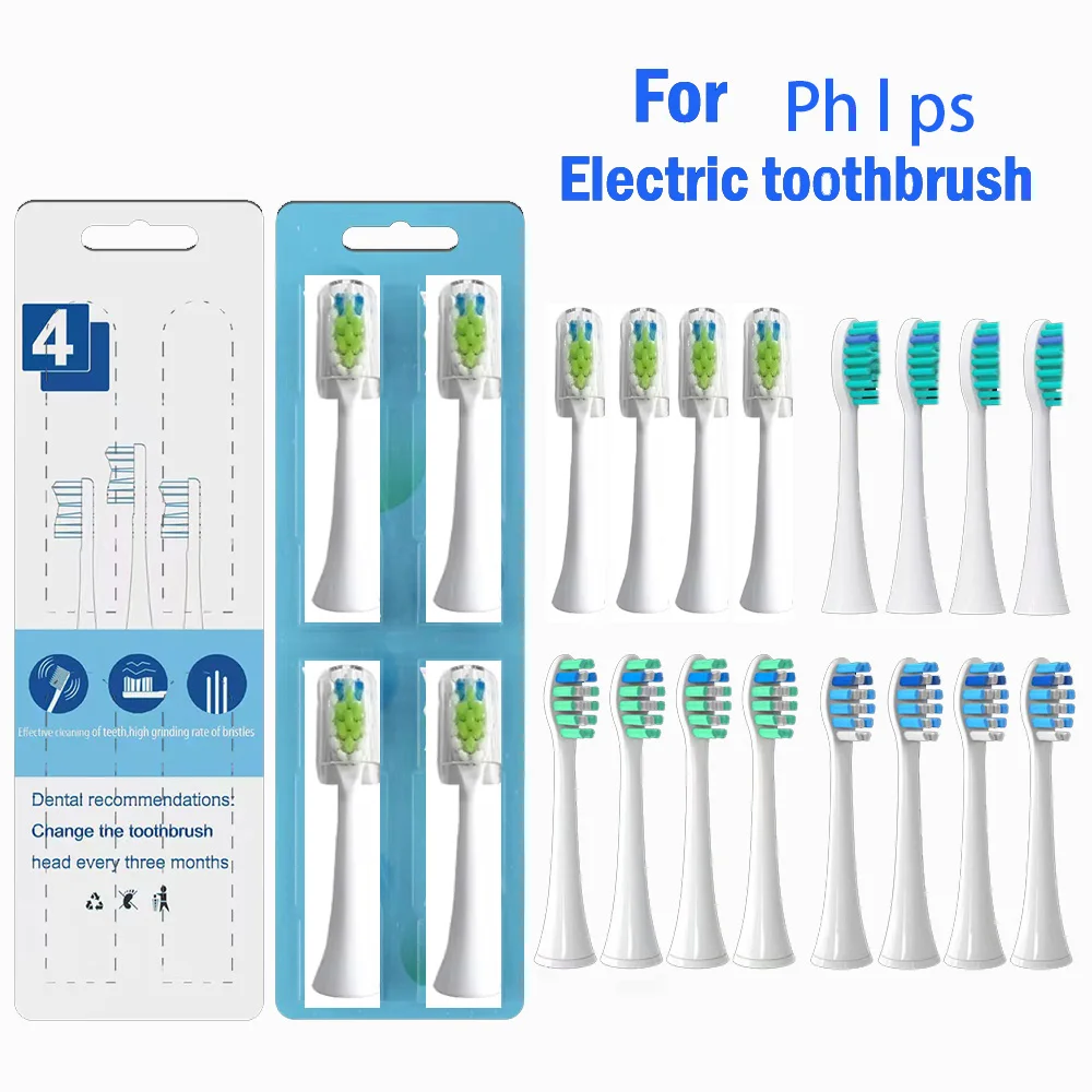 Replacement Brush Heads for Phlps HX6064 HX6011 HX6930 HX6730 Sonic Electric Toothbrush Vacuum Soft DuPont Bristle Nozzles