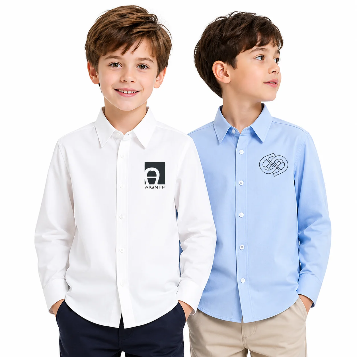 Baby Boys Shirts 2026 spring New cotton Trend casual wear letter Print Tops Kids Clothes fashion Teen Child long sleeves Shirt