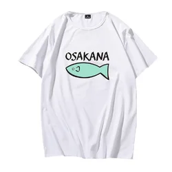 Unisex Anime Cos Kinako OSAKANA bawełna dorywczo krótki T-Shirt Tee Tshirt