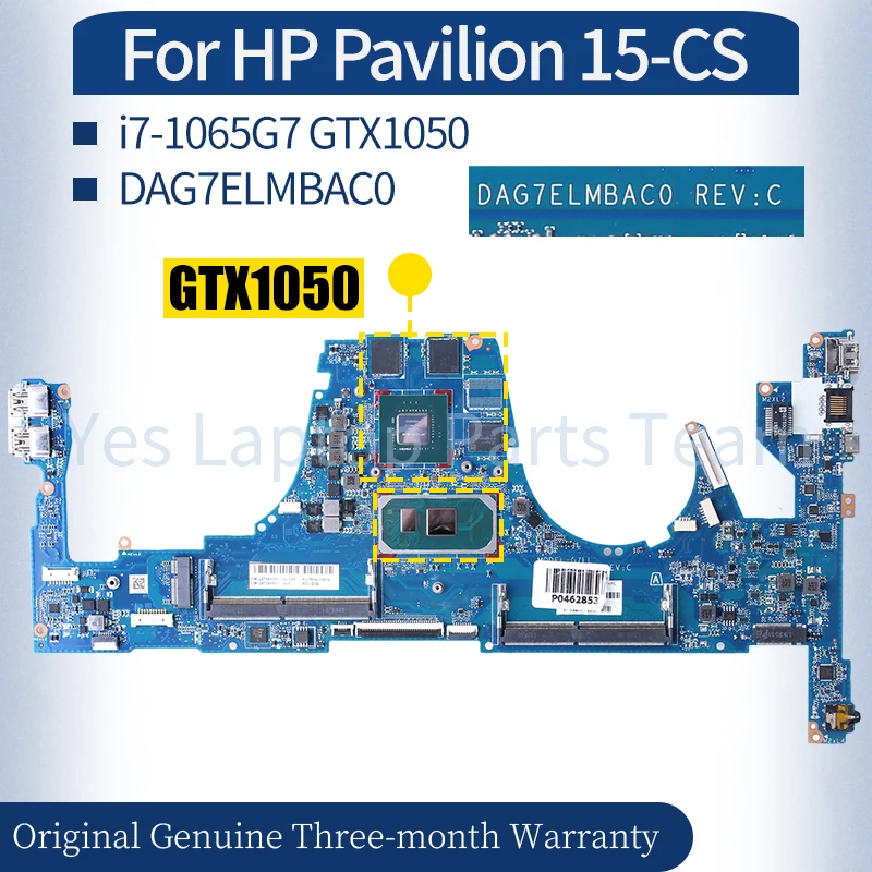 

DAG7ELMBAC0 For HP Pavilion 15-CS Laptop Mainboard L67281-601 L67281-601 L76579-601 i7-1065G7 GTX1050 Notebook Motherboard