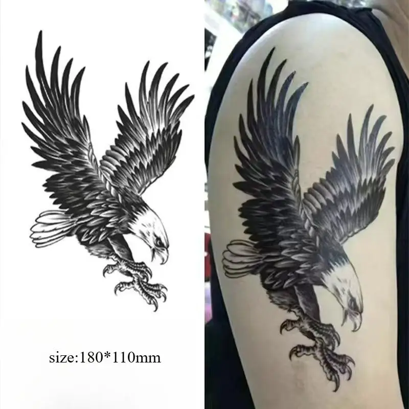 

Flying Eagle Attack Temporary Tattoos,Tattoo Stickers,Waterproof Long-Lasting 15 Days,Semi-Permanent Fake Tattoo,body art
