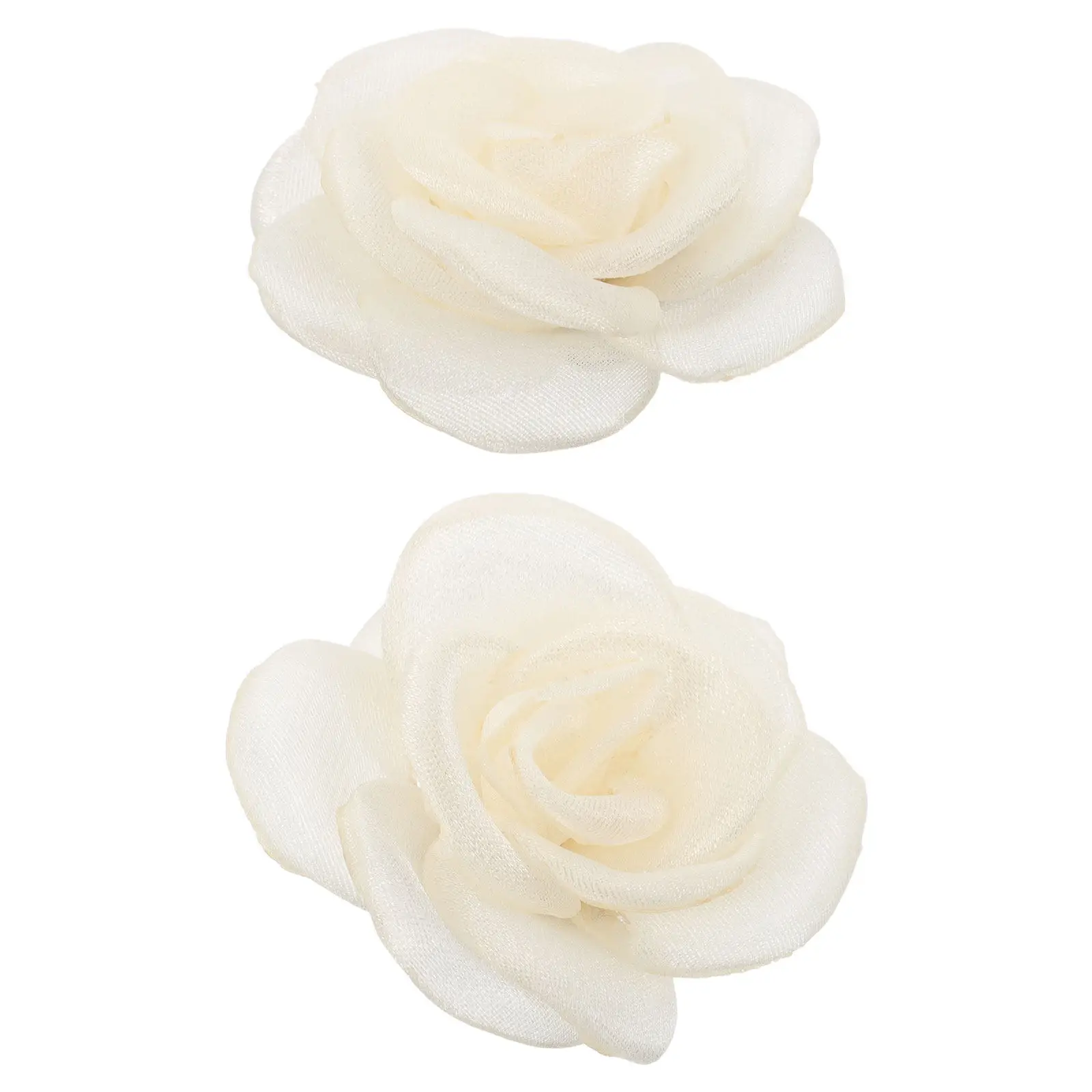 2Pcs Handmade Rose Flower Shoe Clips Detachable Fabric Decorations for High Heel Shoes Wedding Party Casual Wear