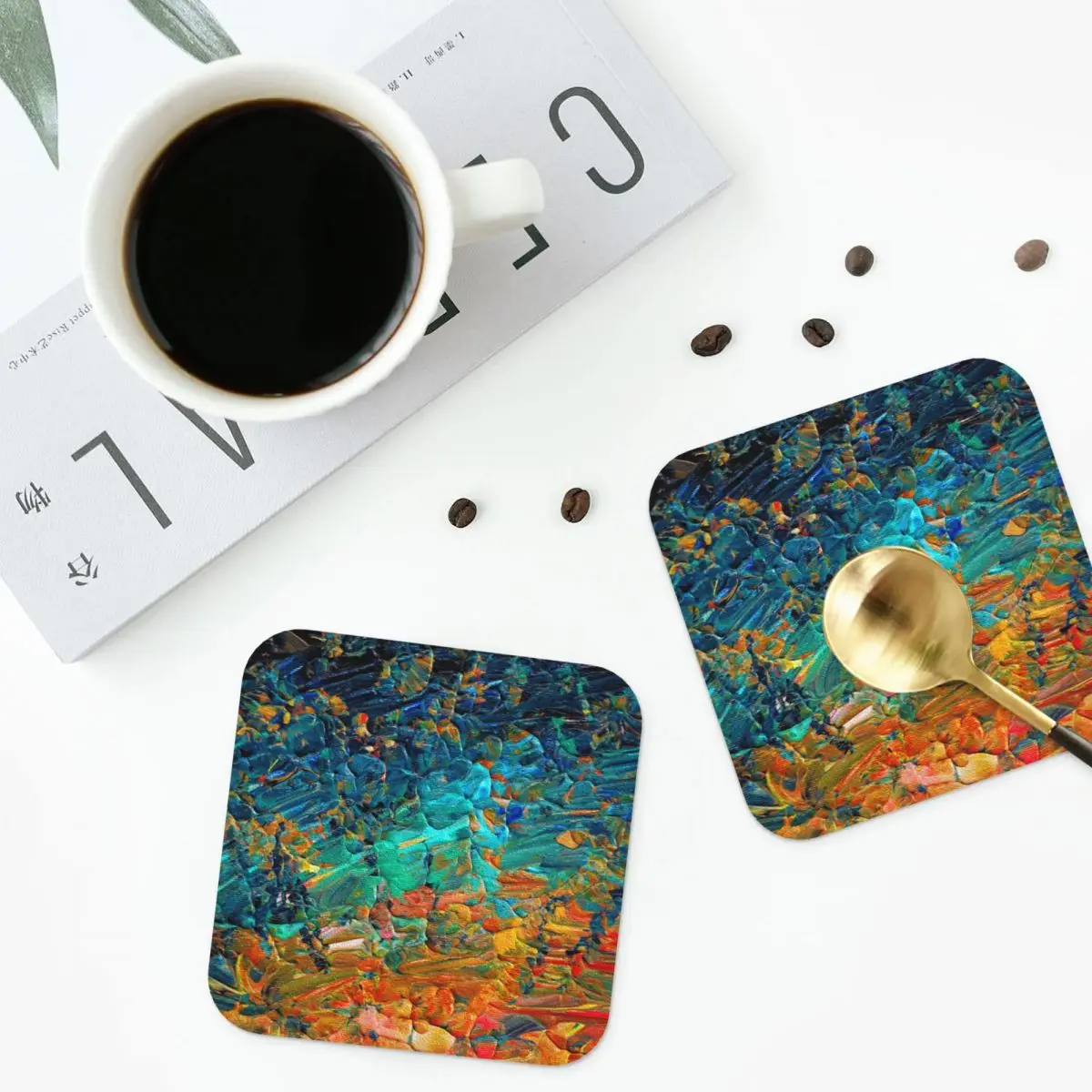 ETERNAL TIDE 2 Bold Rainbow Colorful Coasters Table Decoration And Accessories Induction Mat Napkins Mat Coffee Mat Hot Pad