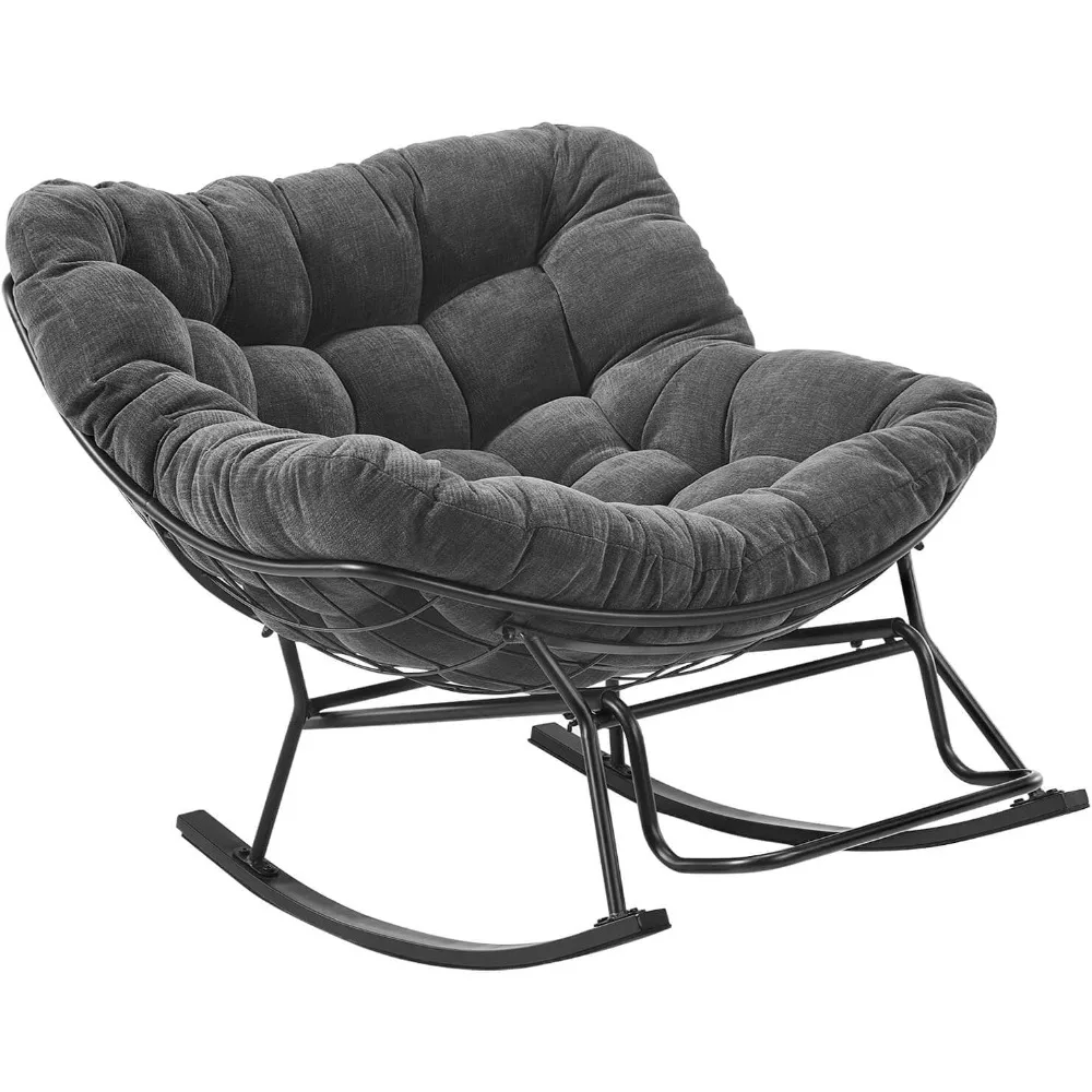 rocking chair nursery, ergonomic papasan with soft thick cotton cushion, comfy sofa recliner egg papasan chair for living room b