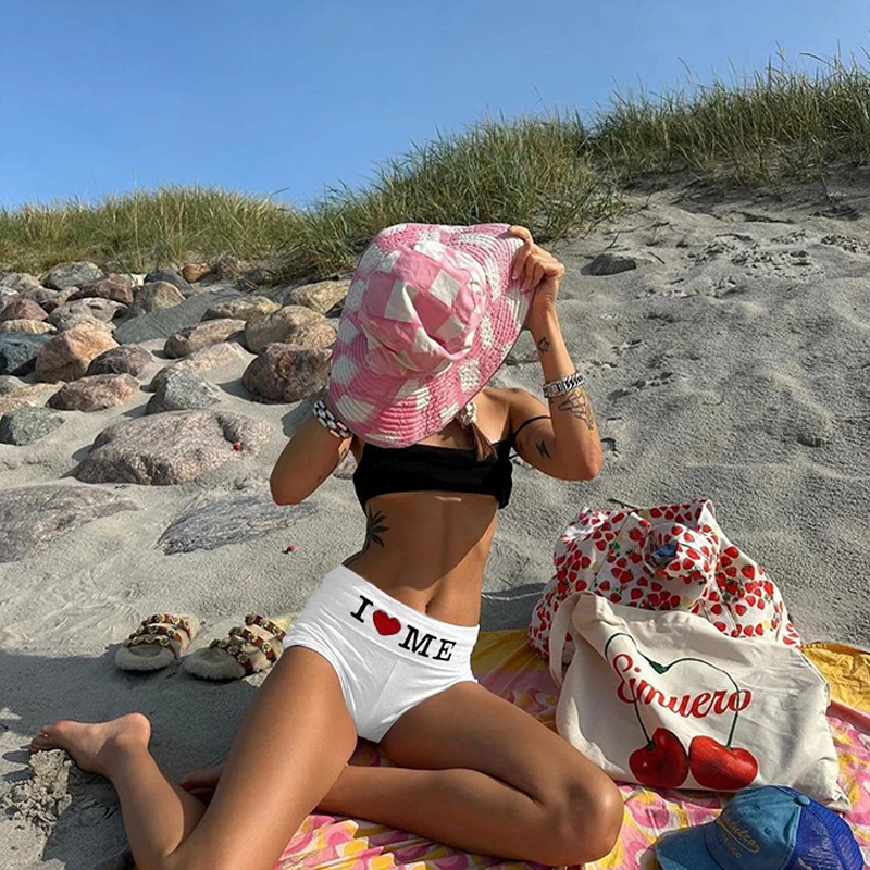 

Женские повседневные шорты с принтом «Я люблю меня», модные белые, черные эластичные женские облегающие шорты с высокой талией, летние сексуальные спортивные шорты Y2k
