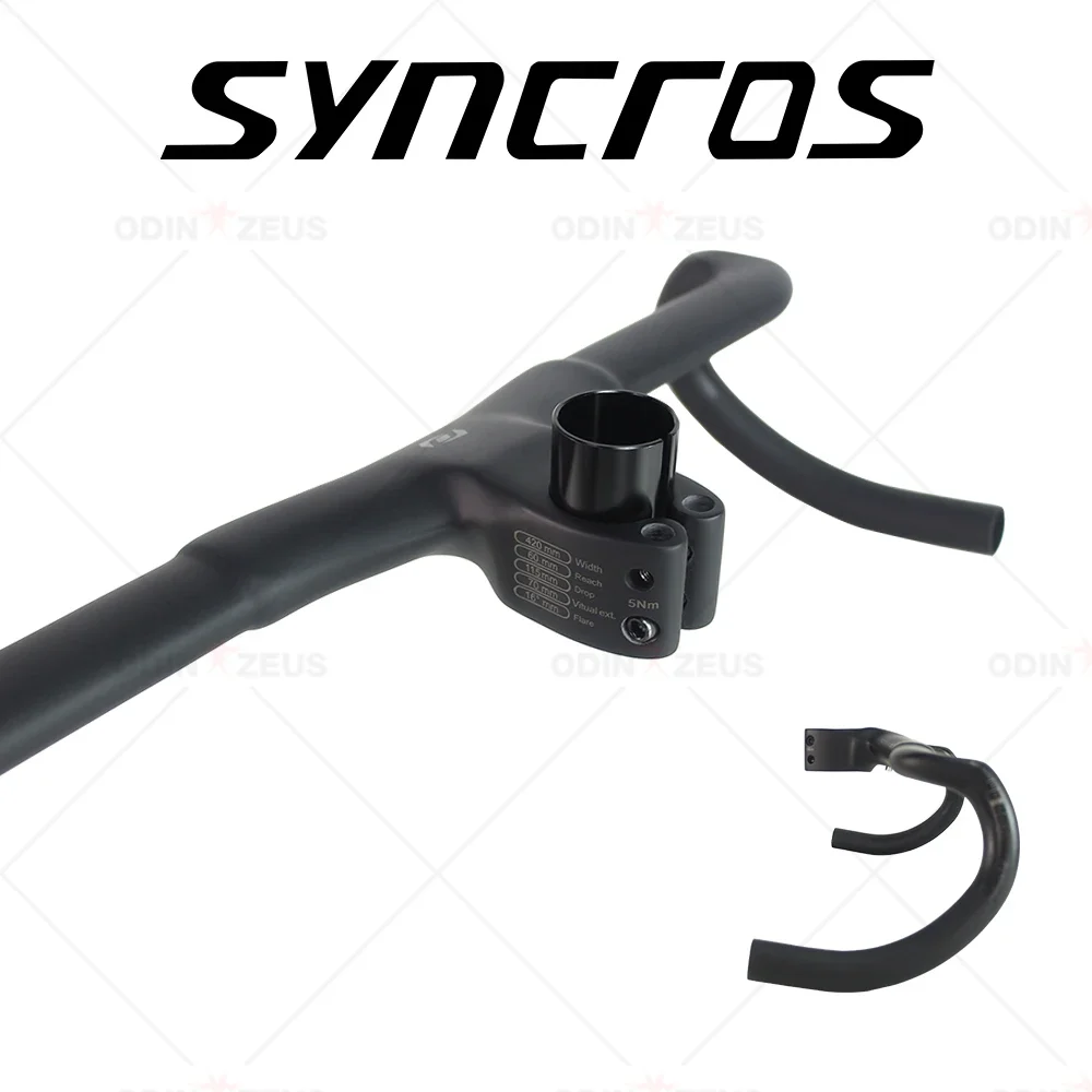 Syncros Carbon Integrated Gravel Handlebar, Lightweight Design, Full Internal Cable Routing, Di2 Compatible Road Bike Cockpit - Image 5