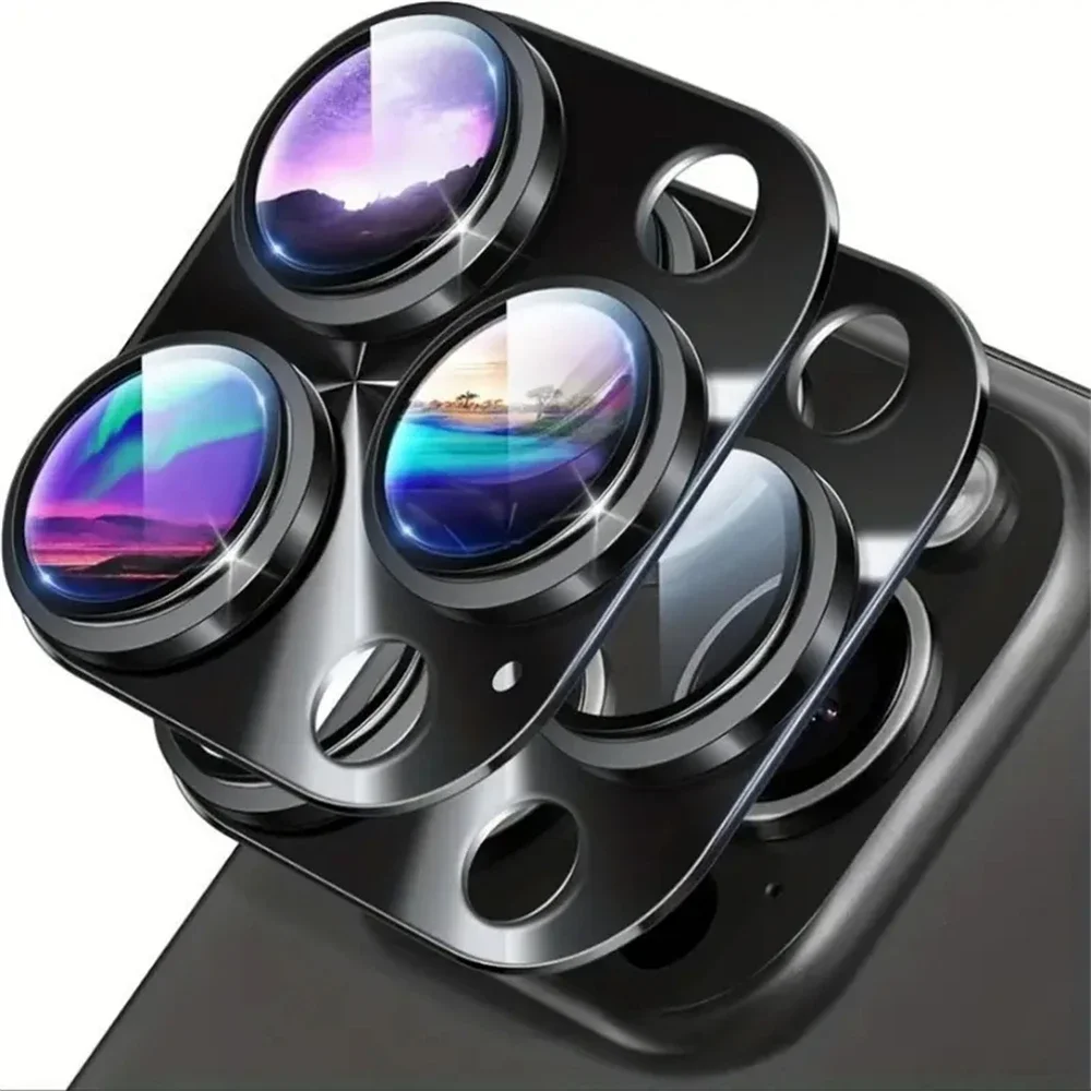 3D Metal Camera Lens Protector For IPhone 11 12 13 14 15 16 Pro Max Plus 13 12 Mini Camera Glass For IPhone 11 Tempered Glass