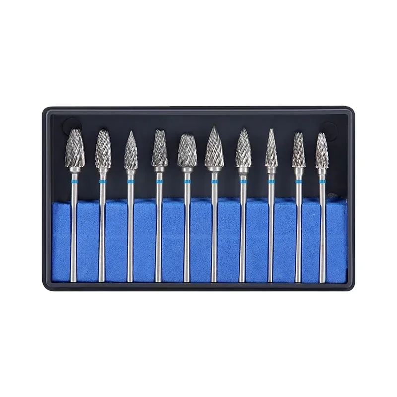 

Hight quality Dentals Carbide Drills Kit steel round burs 10pcs Cutter Carving Tool