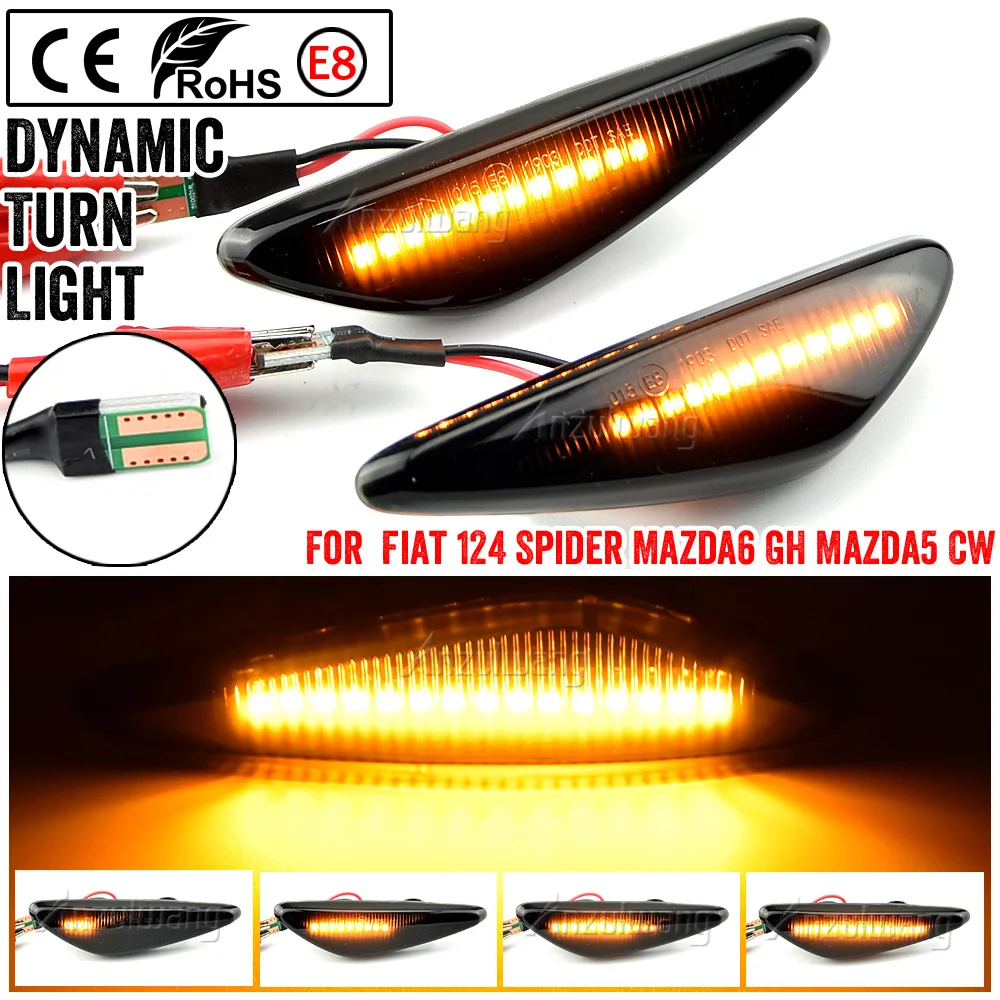 

High quality LED Dynamic Car Turn Signal Lights for Fiat 124 Spider Abarth Dynamic Side Marker Turn Light