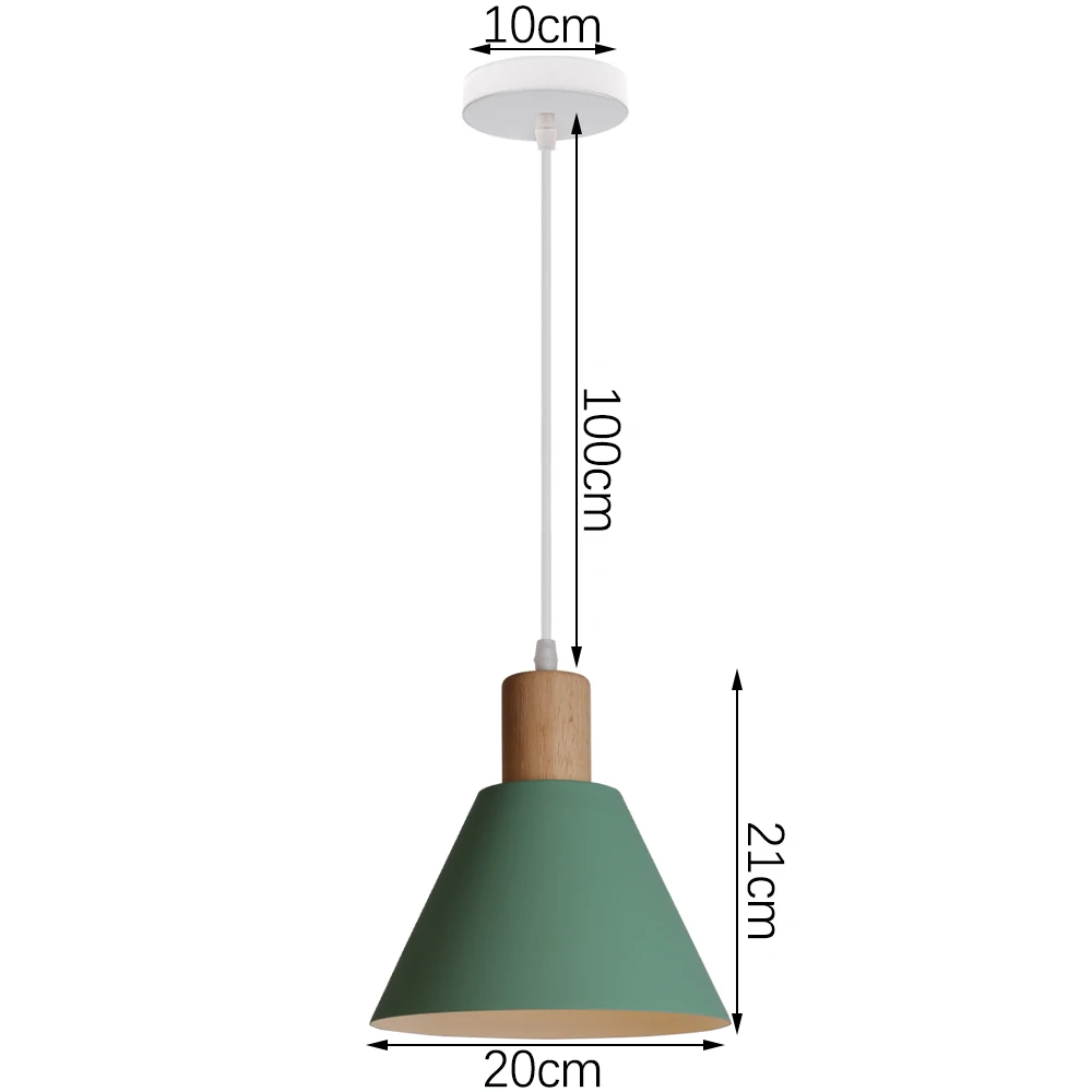 Groen Hout Hanglampen Nordic Modern Hanglamp Schaduw Keuken Woonkamer Indoor Verlichtingsarmaturen Led Loft Lampara Techo