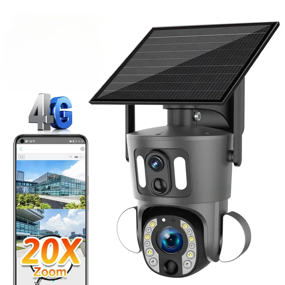 

LS VISION Dual PIR Solar Camera IP66 Waterproof Camera Network with Solar Panel 2K Dual Lens Wifi Cameras