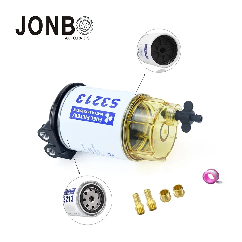 JONBO S3213 New Fuel Filter Water Separator Assembly Outboard For Mercury Quicksilver OMC Marine Engine Boat 10 Micron Kit