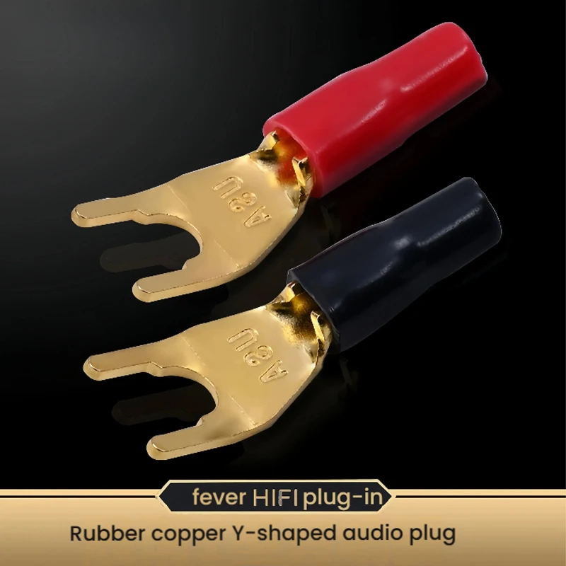 

Solderless Fork Banana Plugs - Gold Plated Y/U Spade Speaker Power Terminal Connectors