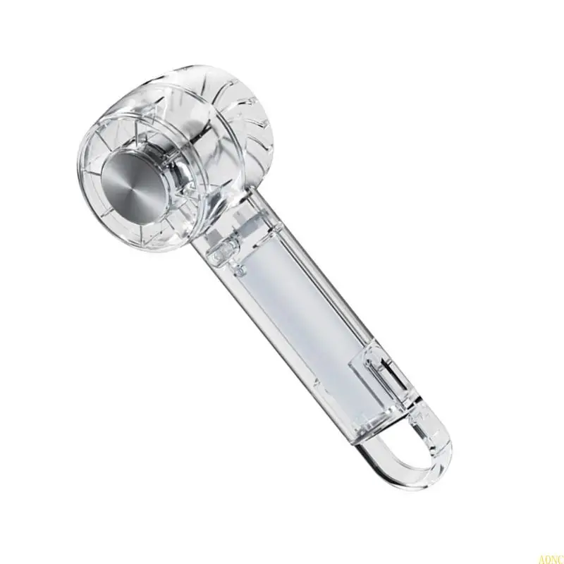 A0NC 휴대용 핸드 헬드 팬 1200mAh 배터리 USB RECHARGEABLE TRONEPARENT FAN은 여행 용으로 조절 가능한 터보 바람이 있습니다.