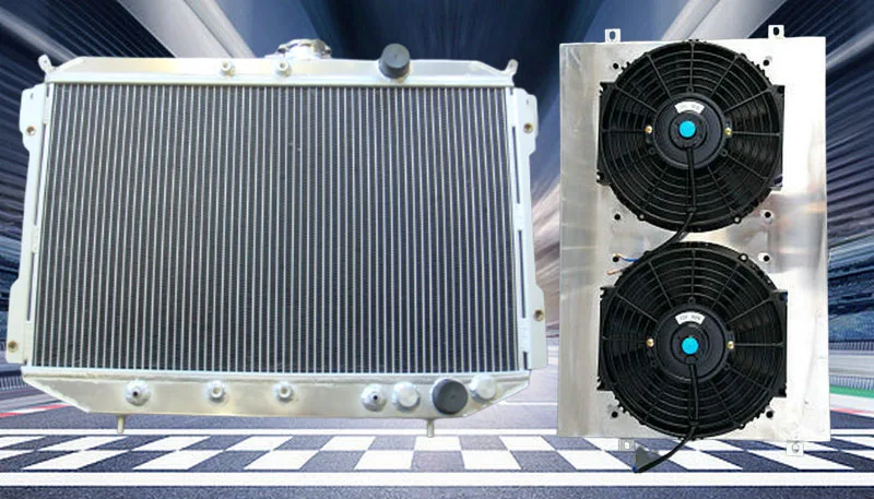 Aluminum Radiator & Shroud & fan FOR MITSUBISHI MAGNA Verada TM TN TP 1984-1991 AT 1985 1986 1987 1988 1989 1990 1991 1992 1993