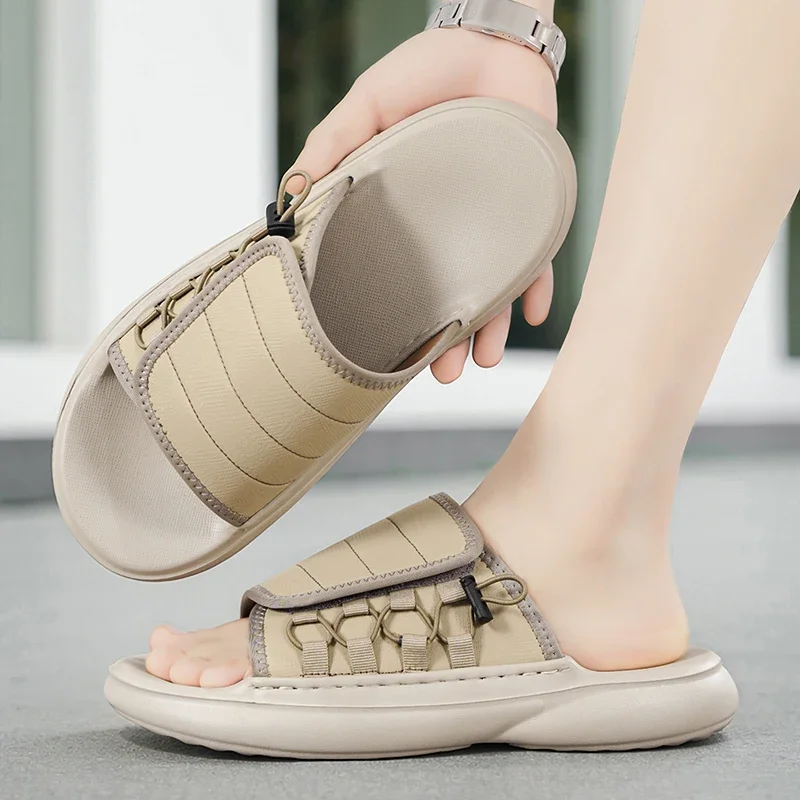 Sweet Match Men Summer Slippers Anti Slip Lovely Style Student Beach Leisure Walking Footwear